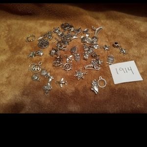 50 Miscellaneous Silver Charms #1914